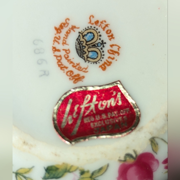 Lefton Rose Chintz Finger Lamp 686R Vintage - Picture 8 of 12